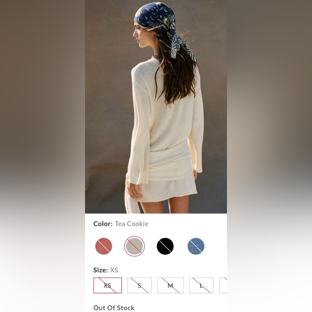Free People - Free-est ~ Spencer Fine Gauge Mini Dress ~ Neutral ~ NWT ~ XS - Picture 7 of 10